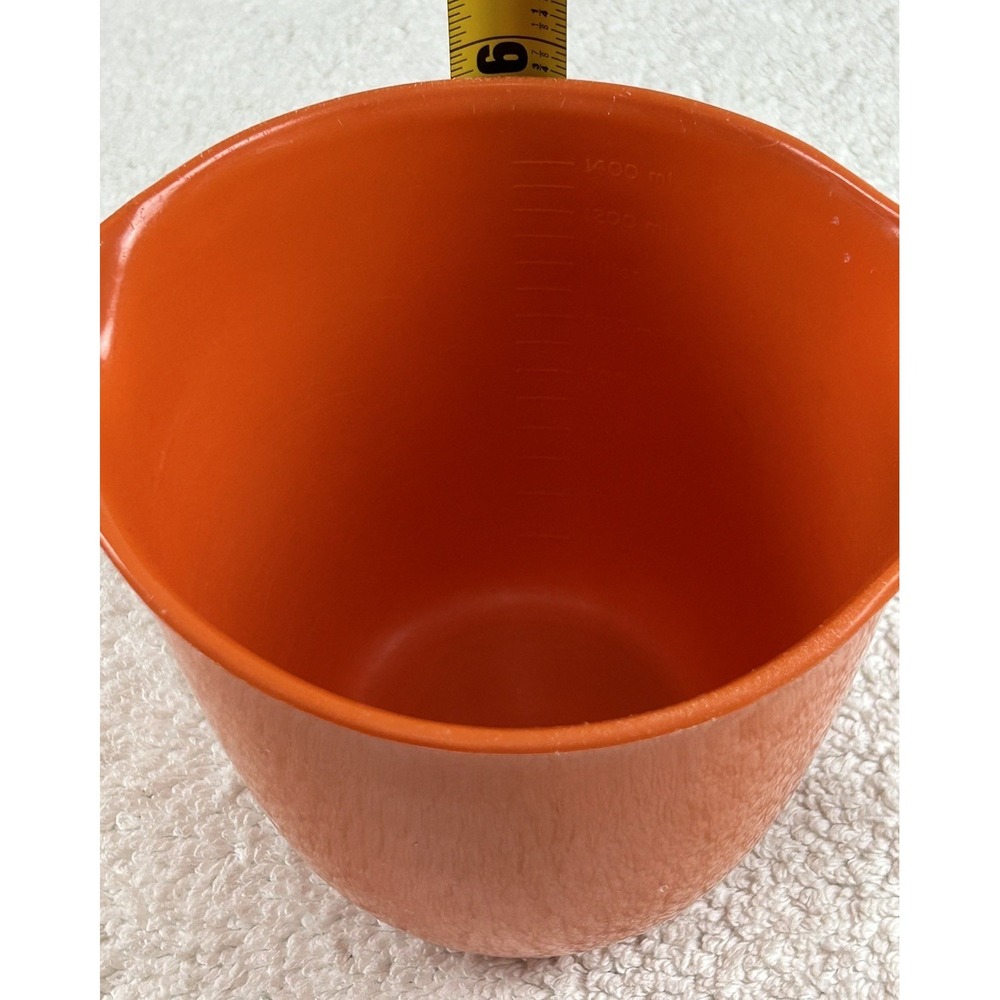 Vtg Rubbermaid Orange Batter Bowl Measuring 1.5 Qt 6 Cup Grip-N-Mix 2661 USA - Picture 11 of 14